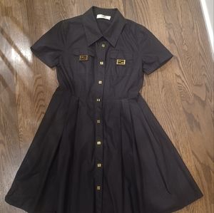 FENDI black pleated dress (Size M)